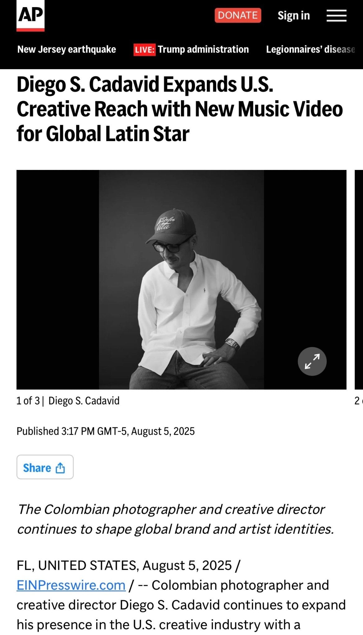 Diego Sánchez Cadavid – International Press Coverage