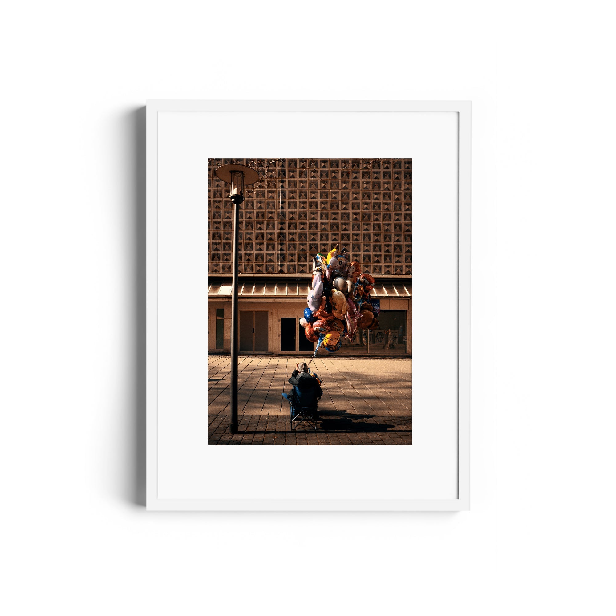 Framed fine art photography titled 'UP' by Marcelo Cadavid, showcasing an artistic urban scene in Miami, Florida.